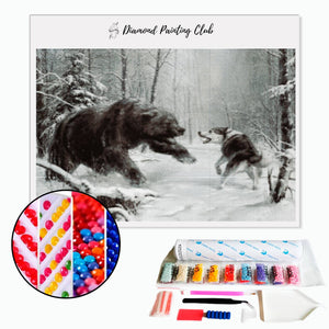 Broderie diamant Ours & Loup | 💎 Diamond Painting Club