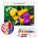 Broderie diamant Crocus Jaune et Violet  | 💎 Diamond Painting Club