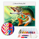 Broderie diamant Brochet en chasse | 💎 Diamond Painting Club