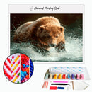 Broderie diamant Ours dans la rivière  | 💎 Diamond Painting Club