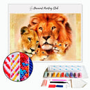 Broderie diamant Famille Lion | Diamond-painting-club.com