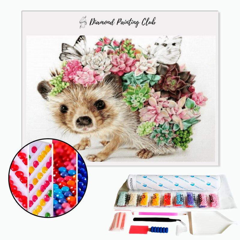 Peinture Diamant 5D – Motif Hérisson – 35 X 35 Cm – Kit Complet Avec Perles Et Stylo – Loisir Créatif - 4