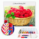Broderie diamant Panier de framboise | 💎 Diamond Painting Club