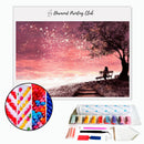 Broderie diamant Crépuscule dans un champ de fleur | 💎 Diamond Painting Club