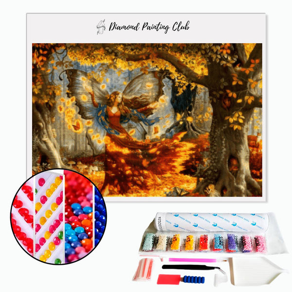 Broderie diamant Fée papillon Automne | 💎 Diamond Painting Club