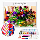Broderie diamant Pensée en pot | 💎 Diamond Painting Club