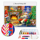 Broderie diamant Père noël dans la maison | 💎 Diamond Painting Club