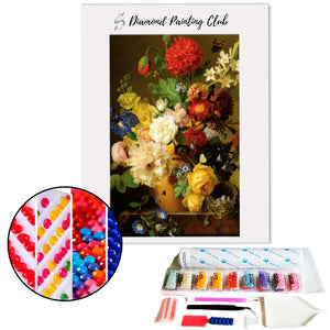 Broderie diamant bouquet de fleurs peinture ancienne | 💎 Diamond Painting Club