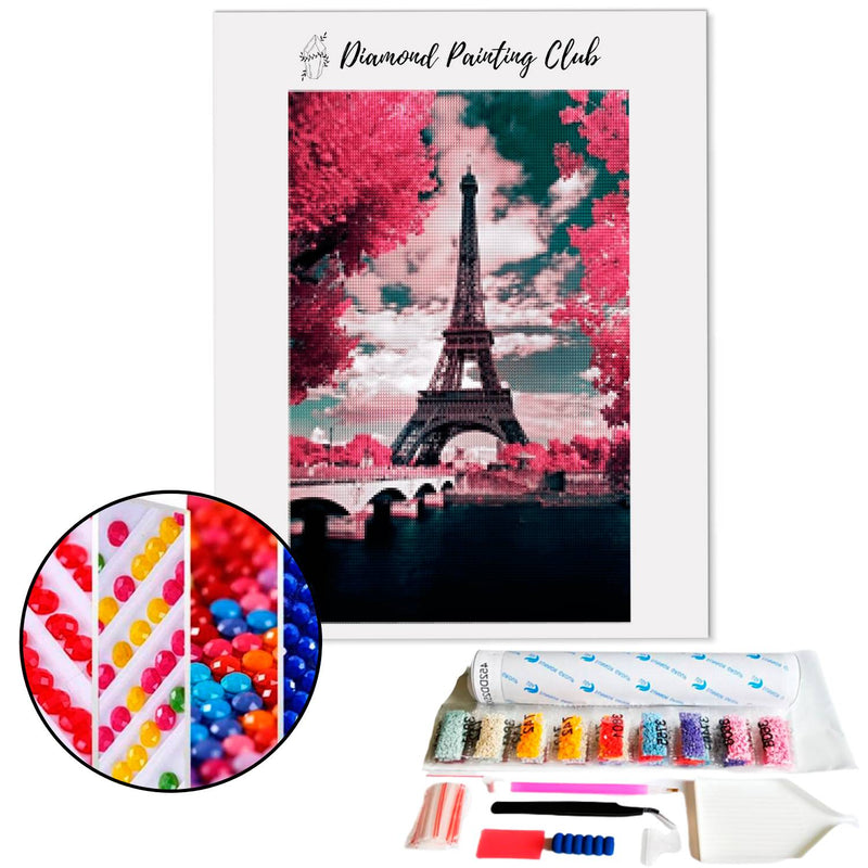 Broderie diamant Tour Eiffel Vaporwave  | 💎 Diamond Painting Club