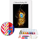 Broderie diamant Plume de Paon dorée | 💎 Diamond Painting Club