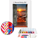 Broderie diamant Porte vers soleil couchant | 💎 Diamond Painting Club