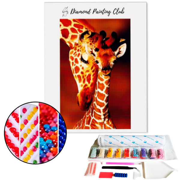 Broderie diamant Girafe et girafon  | 💎 Diamond Painting Club