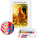 Broderie diamant Coq poule et leurs poussins | 💎 Diamond Painting Club