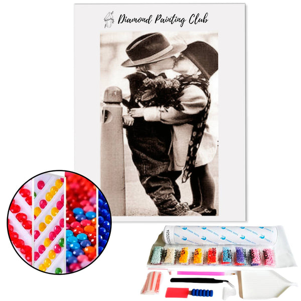 Broderie diamant Enfants old school | 💎 Diamond Painting Club