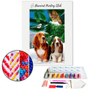 Broderie diamant Basset hound et chat | Diamond-painting-club.com