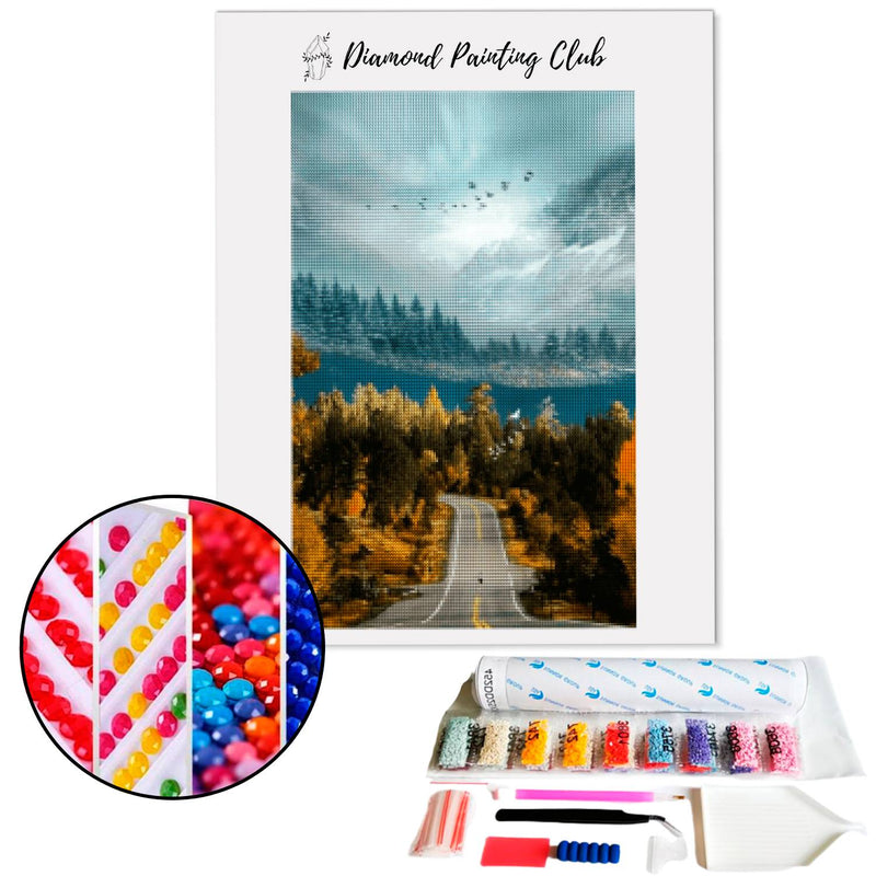 Broderie diamant Route forestière | 💎 Diamond Painting Club