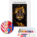 Broderie Diamant Lion Noir | 💎 Diamond Painting Club