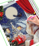 Broderie diamant Chien & Père noël  | 💎 Diamond Painting Club