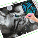 Broderie diamant Chat & Papillon  | 💎 Diamond Painting Club