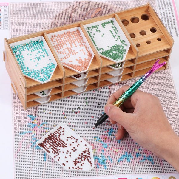 3 Stylos Diamond Painting – Stylo Perceur à Pointe – Outils DIY Peinture Diamant – Rose, Bleu, Violet