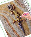 Broderie diamant Lézard sur un mur | 💎 Diamond Painting Club
