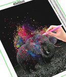 Broderie diamant Éléphant Craie de couleur | 💎 Diamond Painting Club