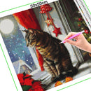 Broderie diamant Chat de Noël | 💎 Diamond Painting Club