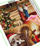 Broderie diamant Noël de chien | 💎 Diamond Painting Club